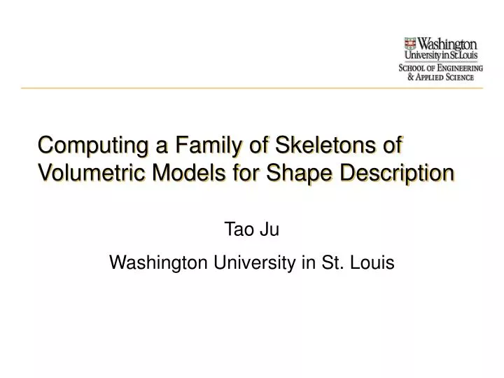 computing a family of skeletons of volumetric models for shape description