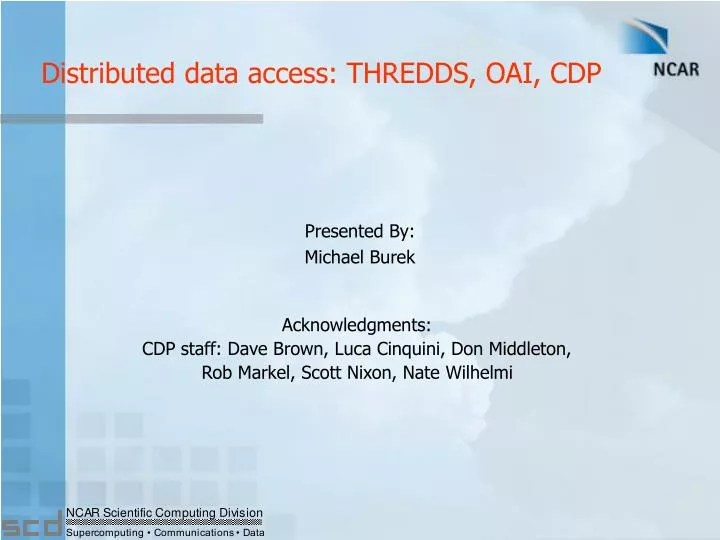 distributed data access thredds oai cdp