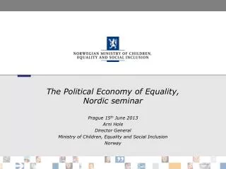 The Political Economy of Equality, Nordic seminar