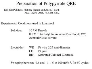 Preparation of Polypyrrole QRE