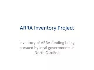 arra inventory project