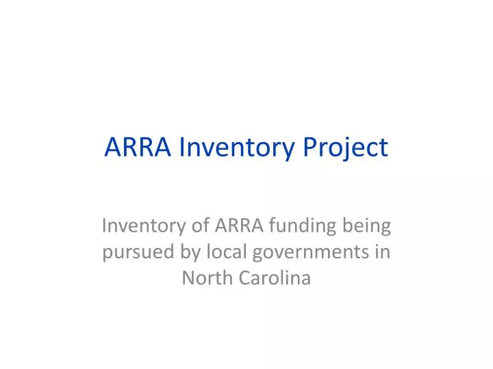 arra inventory project