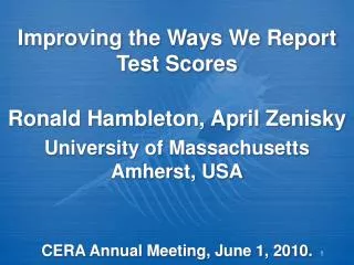 Improving the Ways We Report Test Scores