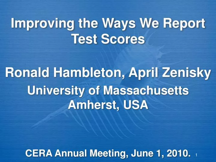 improving the ways we report test scores