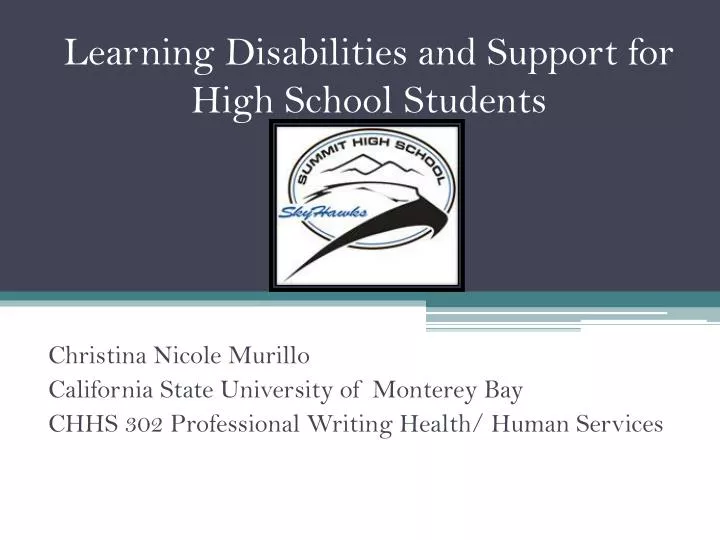 learning disabilities and support for high school students