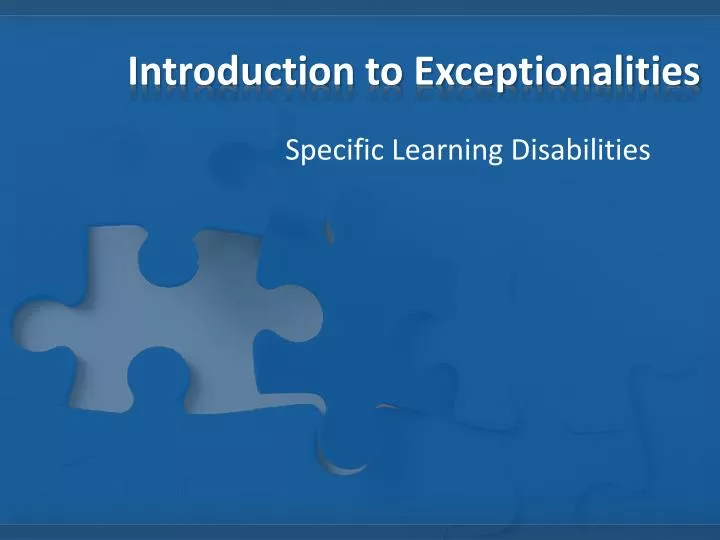 introduction to exceptionalities