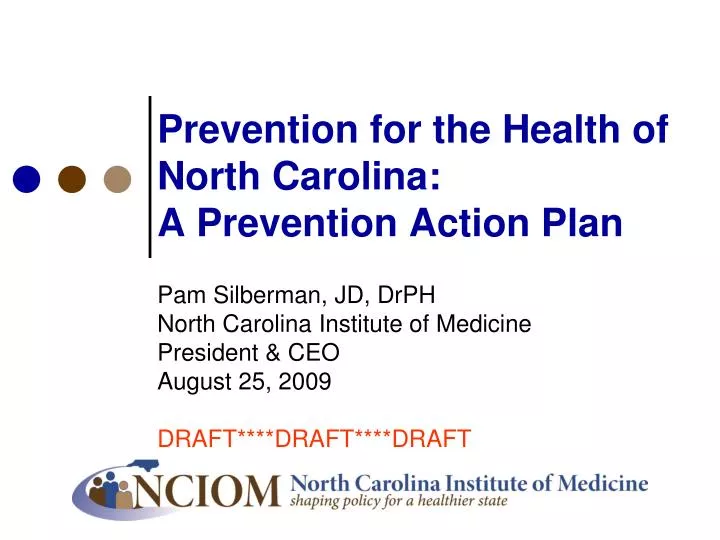 prevention for the health of north carolina a prevention action plan