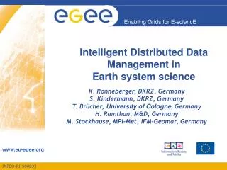 Intelligent Distributed Data Management in Earth system science