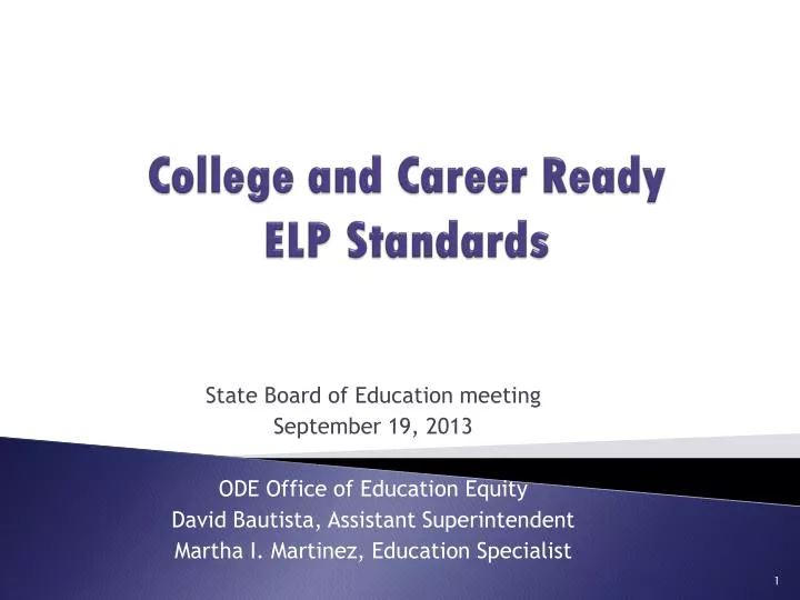 college and career ready elp standards