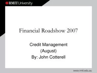 Financial Roadshow 2007