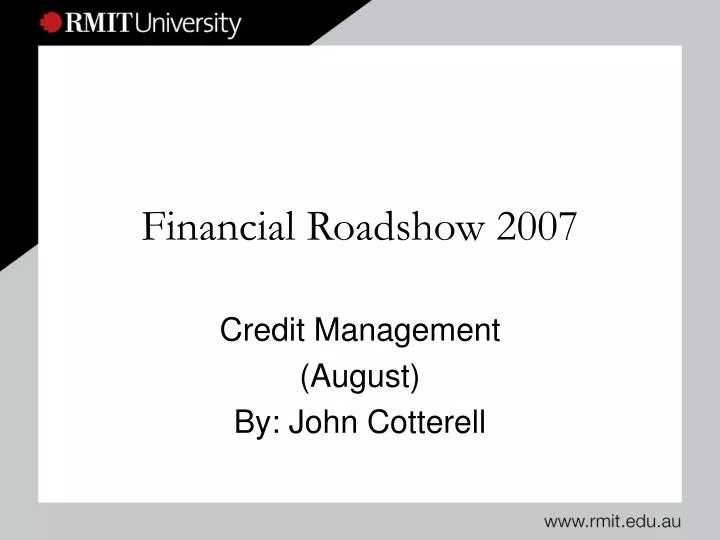 financial roadshow 2007