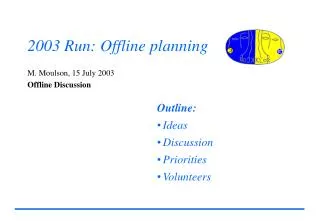 2003 Run: Offline planning