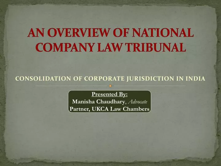 an overview of national company law tribunal