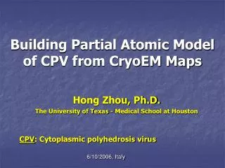 Building Partial Atomic Model of CPV from CryoEM Maps