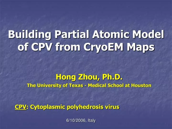 building partial atomic model of cpv from cryoem maps