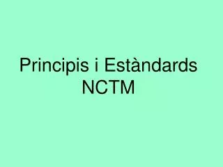 principis i est ndards nctm