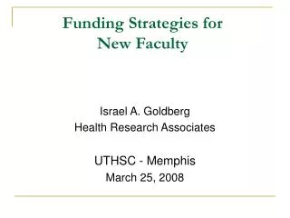 Funding Strategies for New Faculty