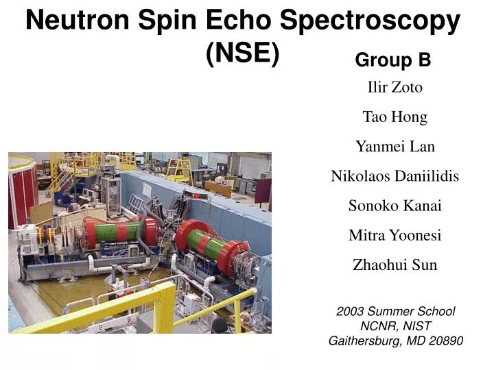 neutron spin echo spectroscopy nse