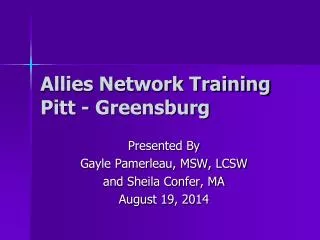 Allies Network Training Pitt - Greensburg