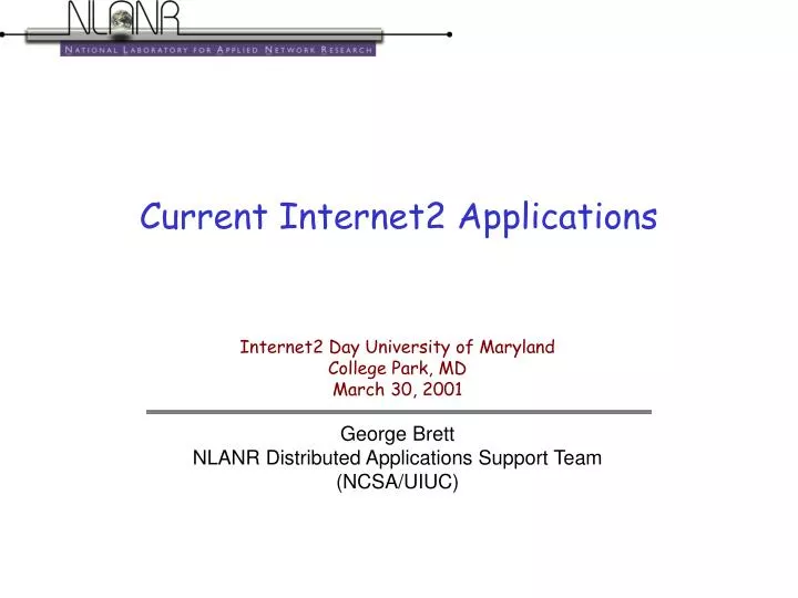 current internet2 applications