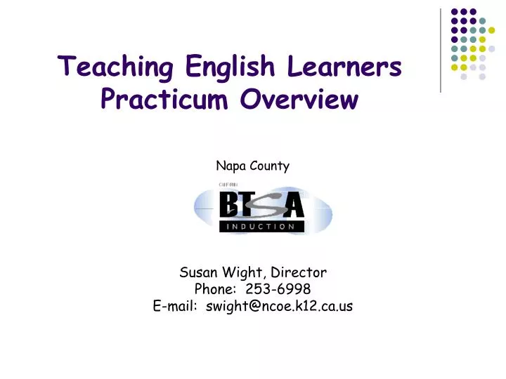 teaching english learners practicum overview