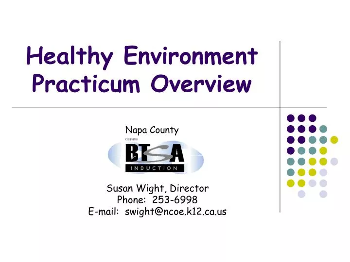 healthy environment practicum overview