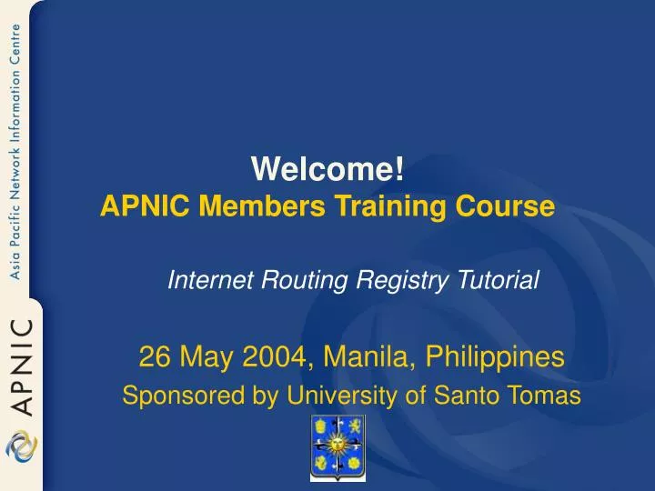 welcome apnic members training course