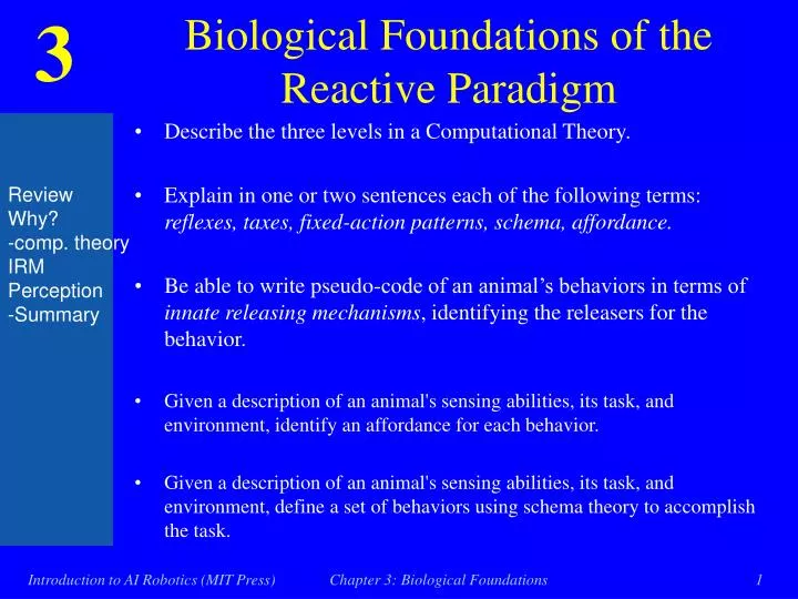 biological foundations of the reactive paradigm