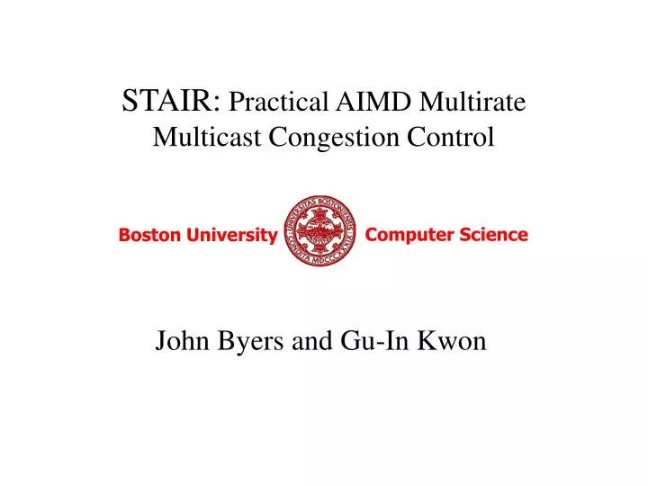 stair practical aimd multirate multicast congestion control