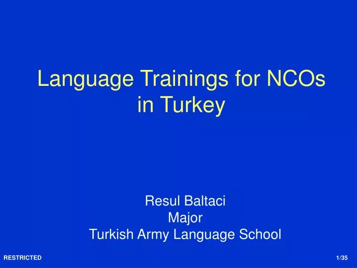 language trainings for ncos in turkey
