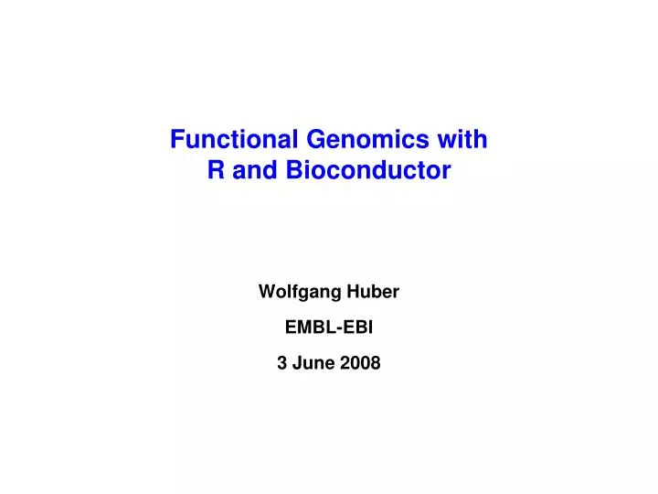 functional genomics with r and bioconductor