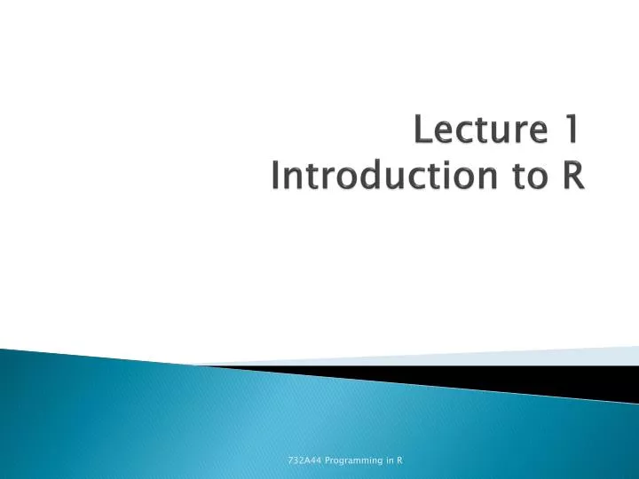 lecture 1 introduction to r