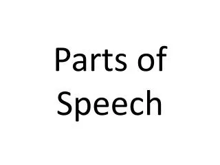 Parts of Speech