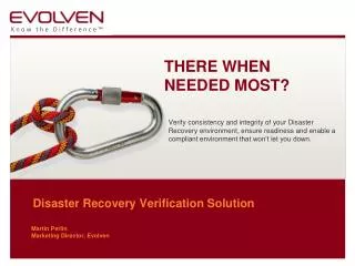 Disaster Recovery Verification Solution