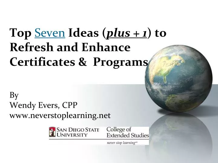 top seven ideas plus 1 to refresh and enhance certificates programs
