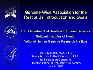 Genome-Wide Association for the Rest of Us: Introduction and Goals