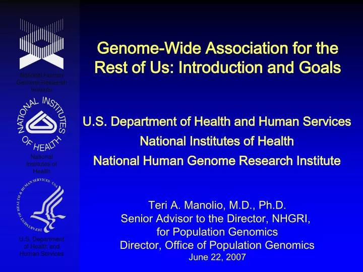 genome wide association for the rest of us introduction and goals