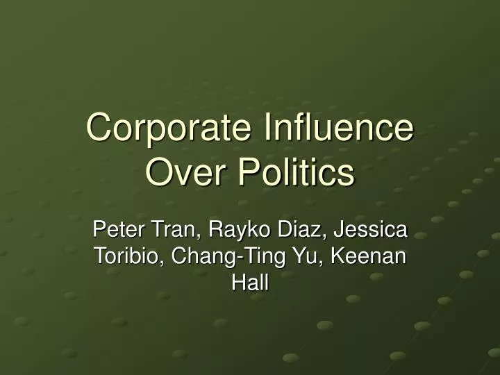corporate influence over politics