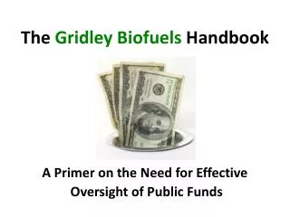 A Primer on the Need for Effective Oversight of Public Funds