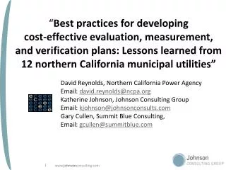 David Reynolds, Northern California Power Agency Email: david.reynolds@ncpa