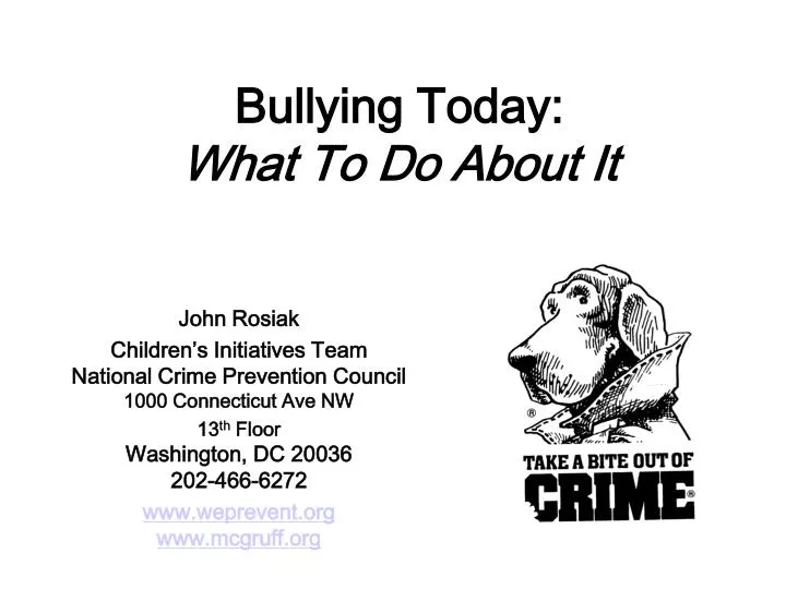 bullying today what to do about it