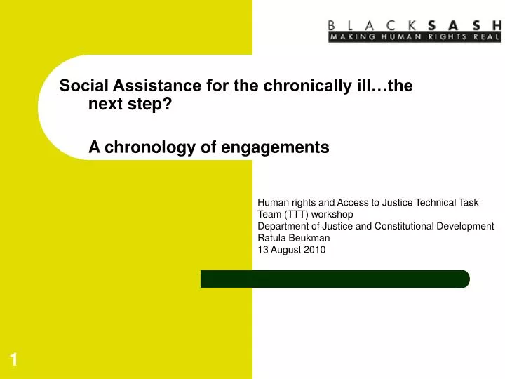 social assistance for the chronically ill the next step a chronology of engagements