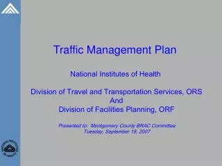 Traffic Management Plan National Institutes of Health
