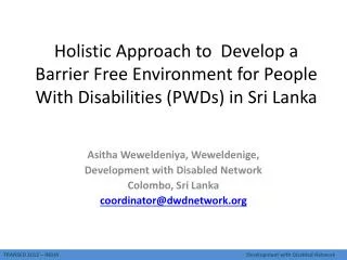 Asitha Weweldeniya , Weweldenige , Development with Disabled Network Colombo, Sri Lanka
