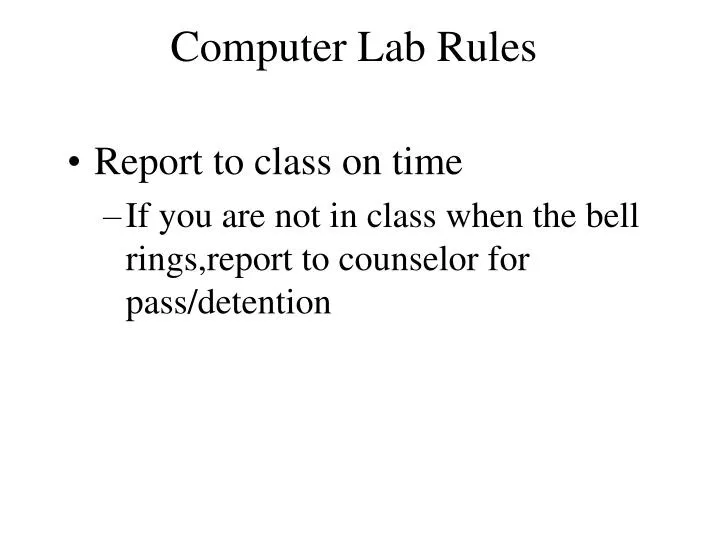computer lab rules