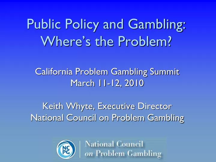 public policy and gambling where s the problem