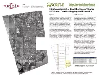 Initial Assessment of QuickBird Image Tiles for I-10 Project Corridor Mapping and Evaluation