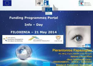 Funding Programmes Portal Info – Day FILOXENIA – 21 May 2014