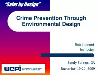 Crime Prevention Through Environmental Design