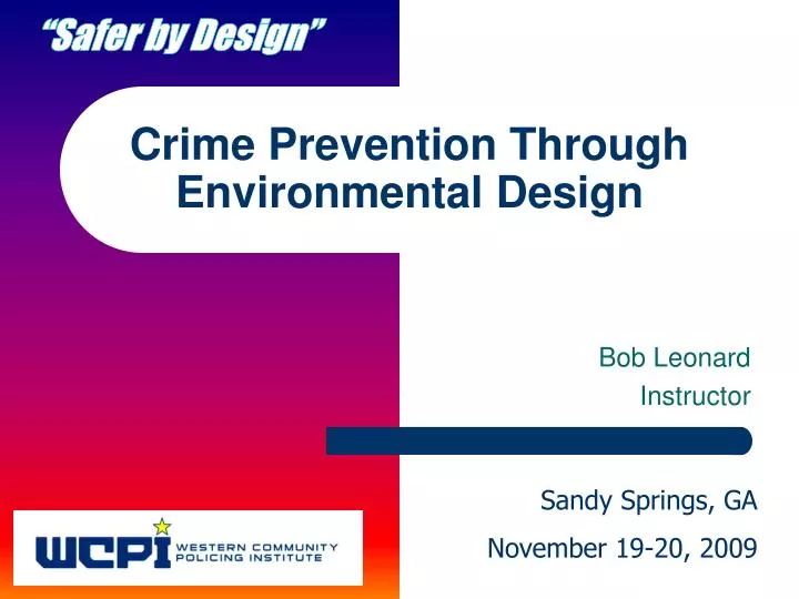 crime prevention through environmental design